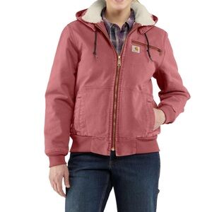 Women’s Carhartt Wildwood Dried Rose Pink Sherpa Lined Detachable Hooded Jacket